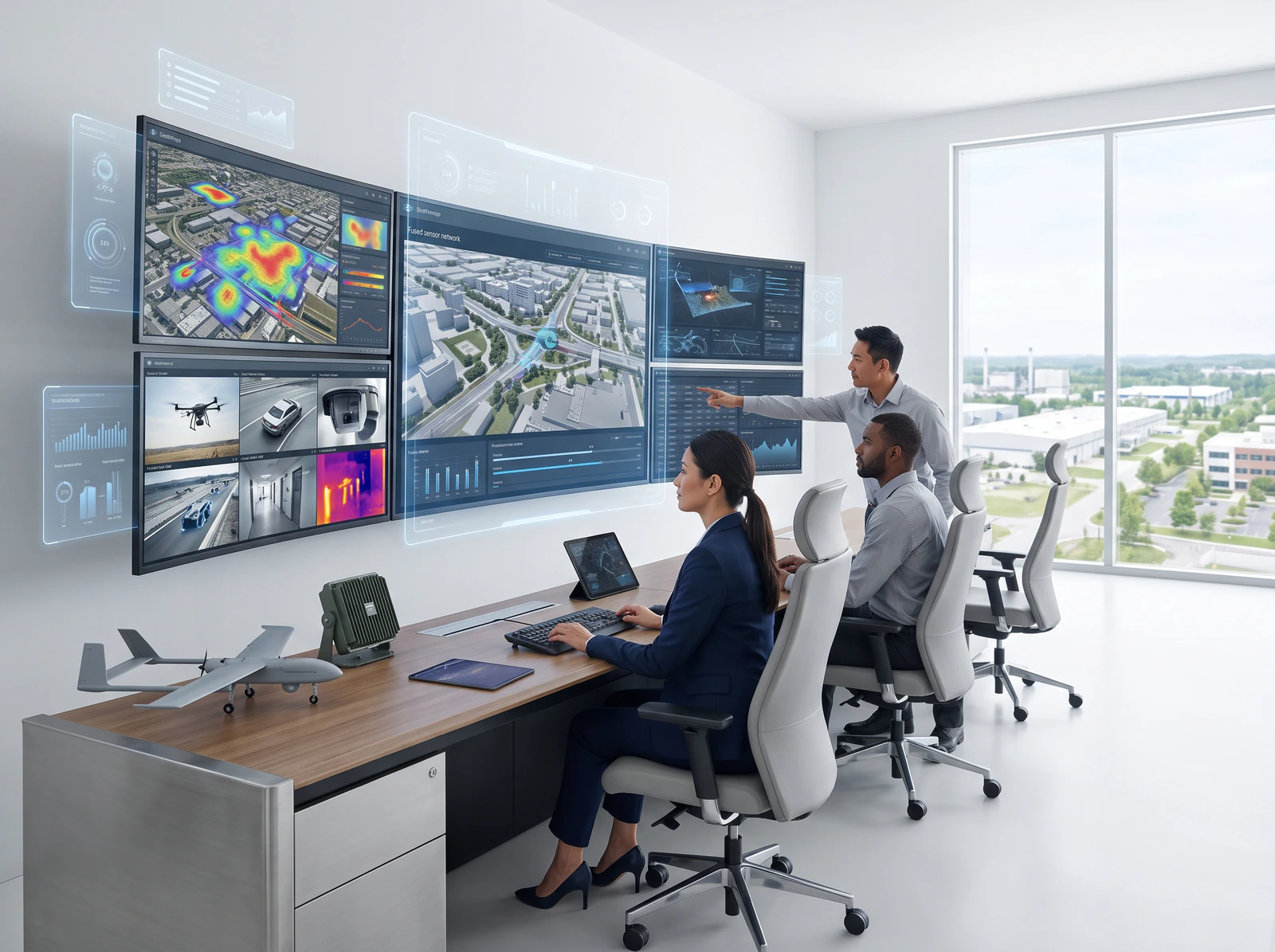 Integrated security management platform connecting radar, video, access and operational event sources