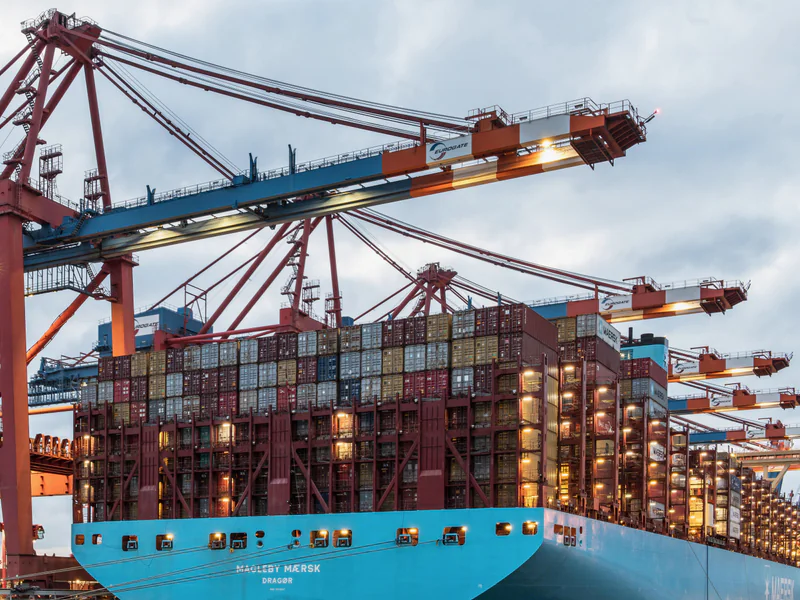 Shipping containers at a port where drone configurations and country of origin are reviewed for customs entry