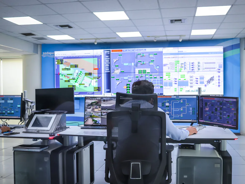 Security command room where radar tracks are confirmed and handed to response teams