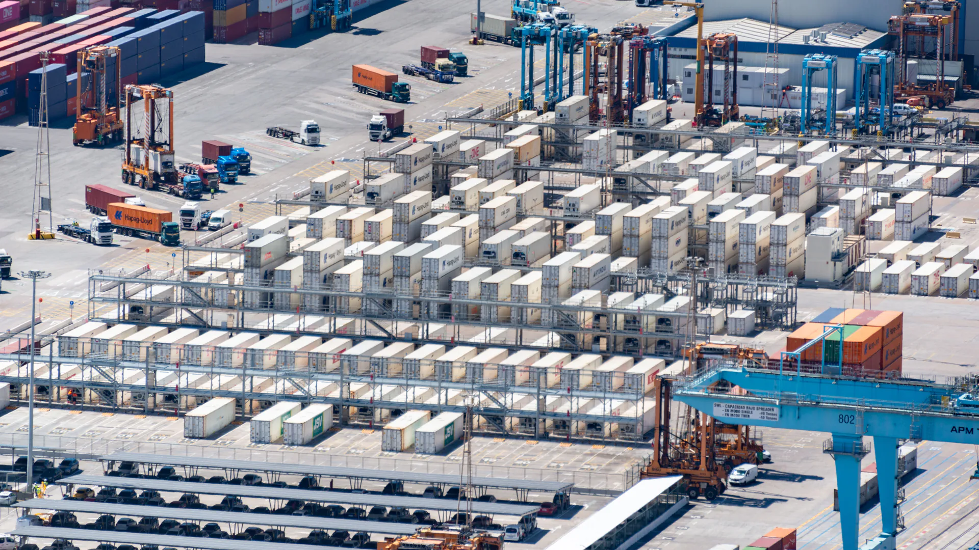 Commercial port with vessel landside and waterside areas requiring integrated security coverage